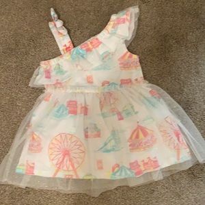 Baby girl’s summertime sundress w/ tulle overlay